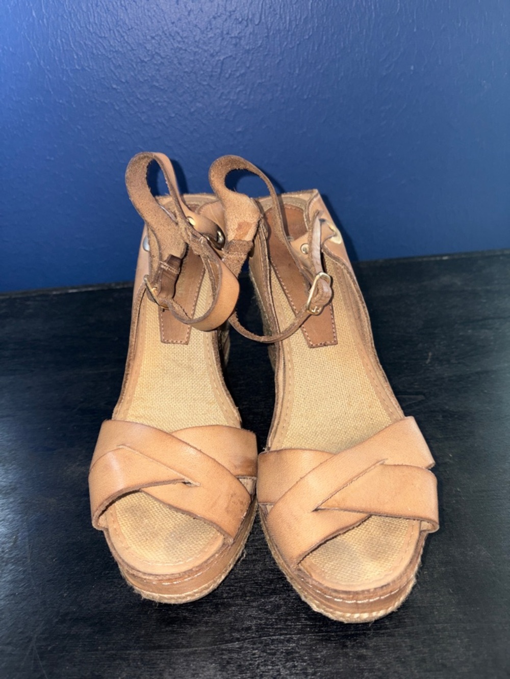 Miss Margot Leather Wedge Sandals